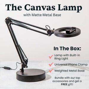 The Canvas Lamp with Metal Base